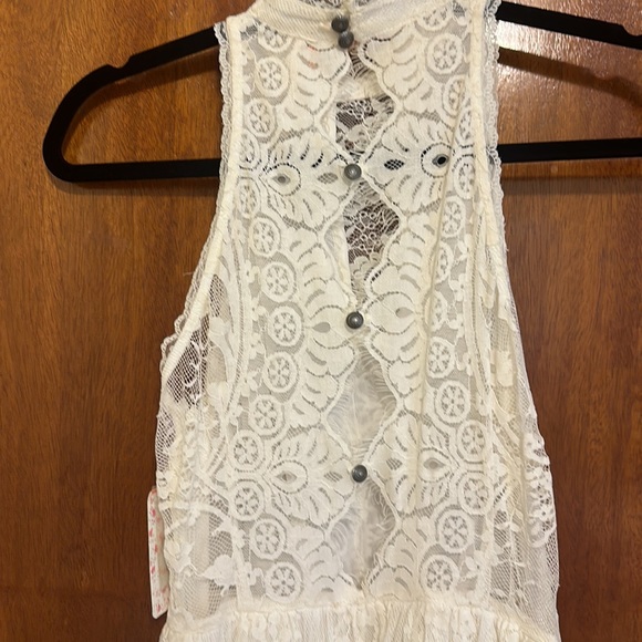 Free People NWT Verushka Ivory Lace Mini Cocktail Dress Size 6 - Picture 8 of 9